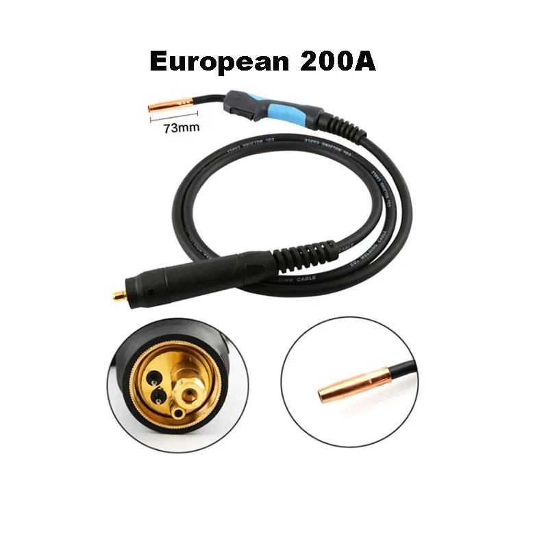 CO2 Welding Torch 3 Meters Carbon Dioxide Gas Shielded Welder Machine Parts For Panasonic 200A / 35