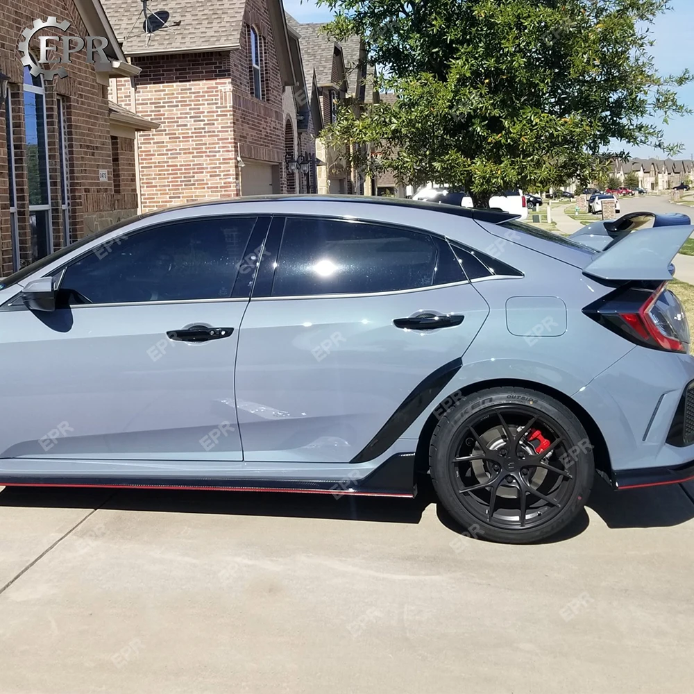 Для Civic type R FK8 17 года VRSAR1 Стиль Задняя отделка крыла(5 дверной Люк) Автомобильные аксессуары колесо из углеродного волокна вспышки арочный комплект