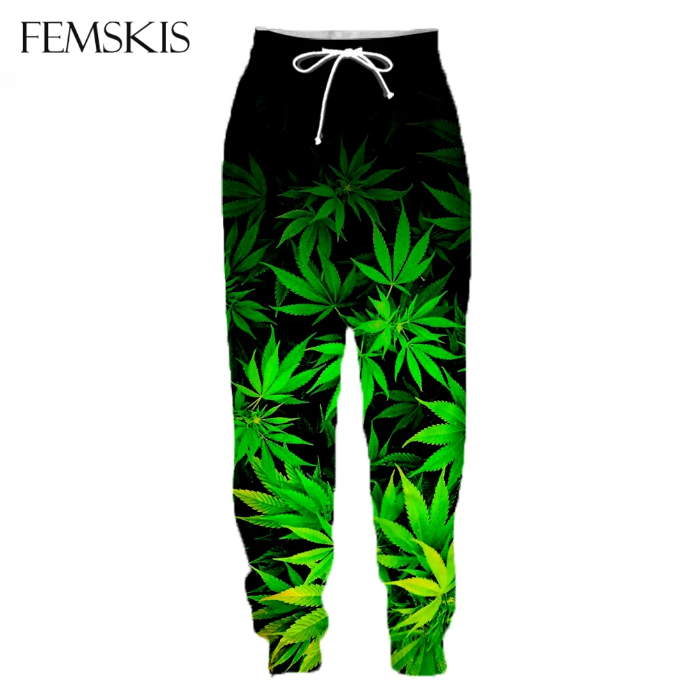 Leaf-Pants Hip-Hop-Trousers Hot-Fashion Casual Spring FEMSKIS Homme Beautiful 3D Maple