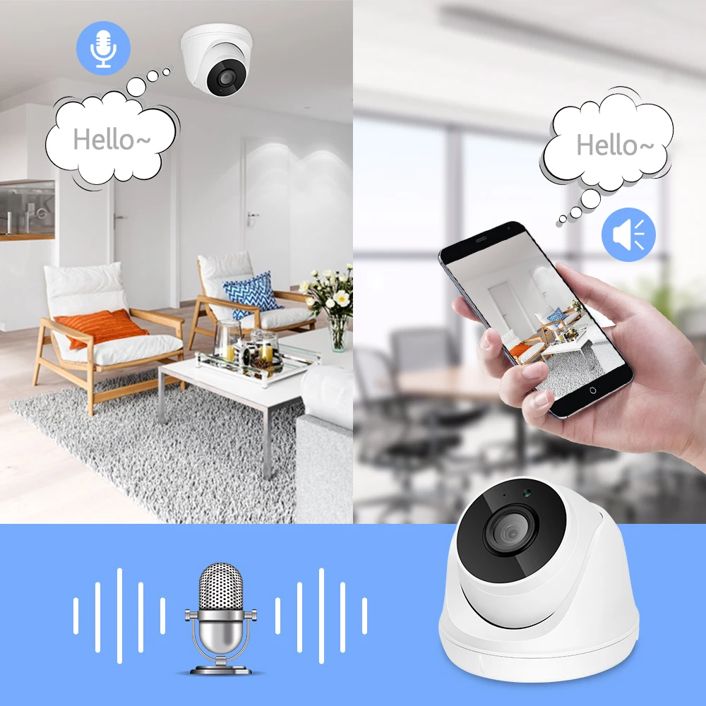 Крытая Беспроводная система видеонаблюдения 1080P 2MP HD wifi камера система камер домашней безопасности ночное видение запись звука