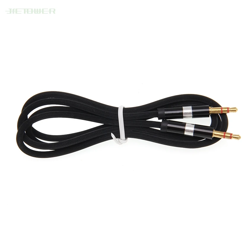 Stripe pure color Audio Aux Cable Jack 3 5 mm Male to Male For iPhone Car Headphone Speaker Wire Line wholesale 100pcs lot
