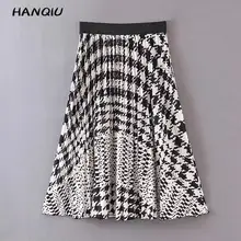 Осень, винтажная леопардовая юбка, женские эластичные юбки с высокой талией, Корейская одежда, кавайные вечерние Юбки-миди, белая плиссированная юбка