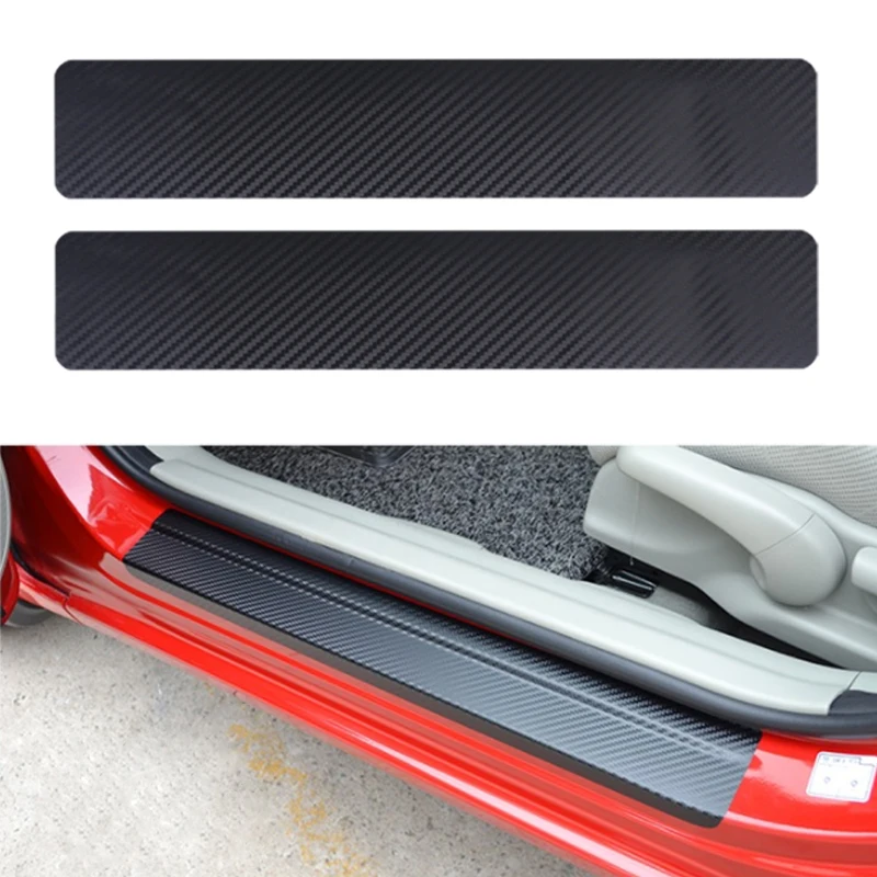 4pcs Set Car Door Sill Protector Stickers for opel astra peugeot 307 bmw e46 kia cerato nissan teana seat ibiza accessories | Автомобили и