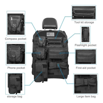 

Universal Seat Cover Case with Organizer Storage Bag Multi-Compartments Seat Protector for Jeep Wrangler JK JL Ford F150