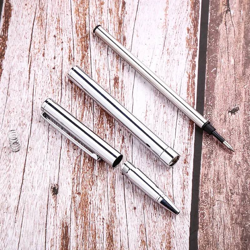 Plated Luxury Personalized Logo Metal Gel Pen Korean Fun Roller Cute Funny Ballpen Signature Stationery School Office Pink Thing