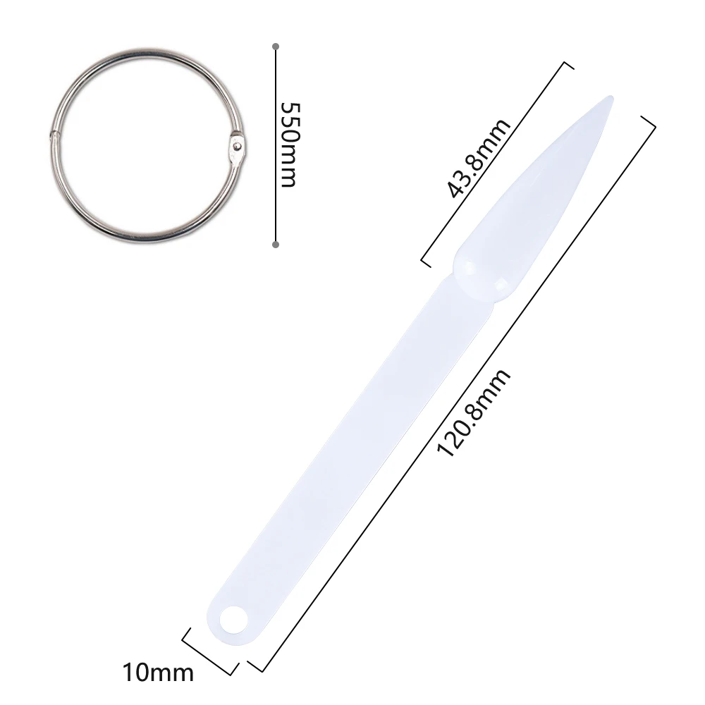 50pcs False Nail Tips Gel Polish Practice Card Display Long Stiletto Sharp Showing Chart Palette Buckle Ring Manicure Tool