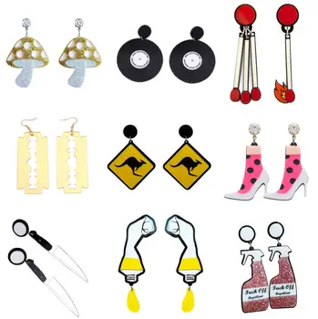 

Earrings For Women Acrylic Party Fashion Eardrop Cosplay Eye-Catching Punk Jewelry For Party Exaggerated Record Knife Halloween