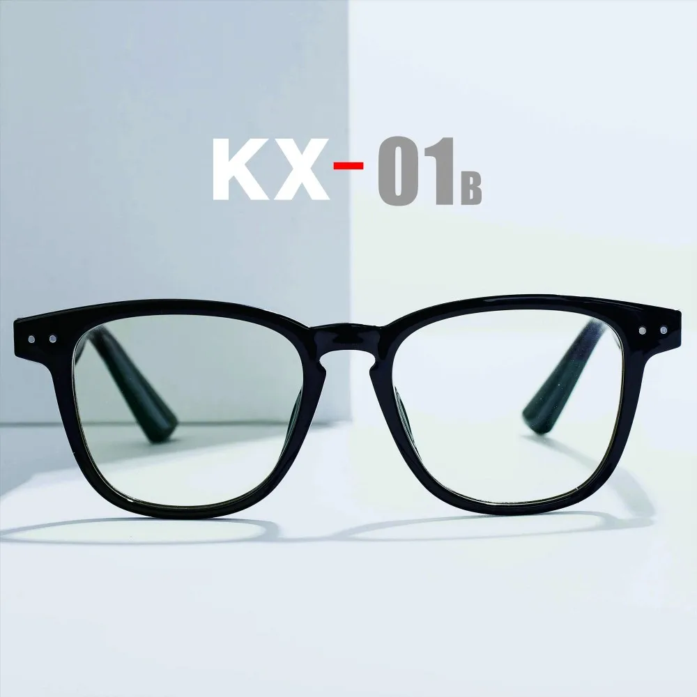 KX01B Smart Eye Wear Glasses with Bluetooth Hands-Free Calling Music Audio Play Anti-blue Light Lens with Black Frame Waterproof