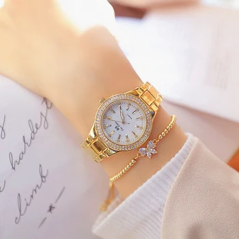 Ladies Wrist Watches Dress Gold Watch Women Crystal Diamond Watches Stainless Steel Silver Clock Women Montre Femme 2022 3