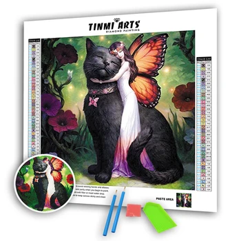 

5D Diamond Paintings Full Round Drill Beauty and Cat Mosaic Art Velet Canvas Landscape Kits Embroidery Stickers Decoration Home