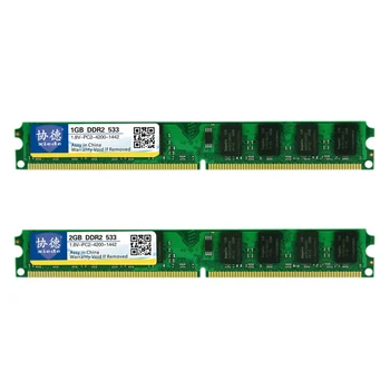 

Xiede 2 Pcs Desktop Computer Memory Ram Module Ddr2 533 Pc2-4200 240Pin Dimm 533Mhz for Intel/Amd , X015 2Gb & X014 1Gb