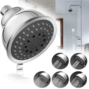 

High Pressure Shower Head 4 Inch Anti-leak Anti-clog Adjustable 5 Function for Home Hotel Bathroom FAS6