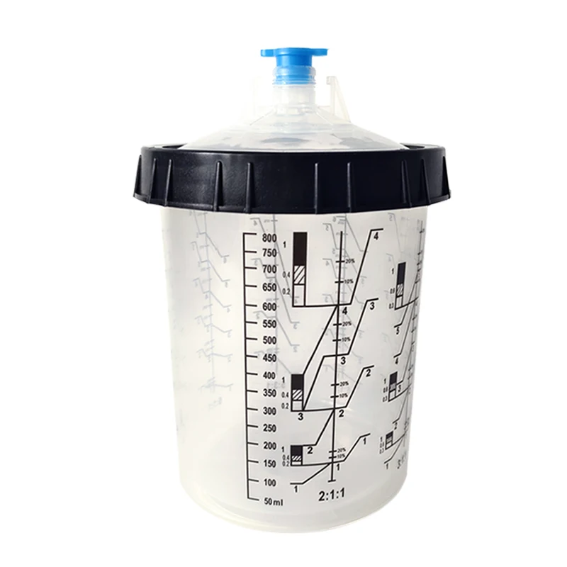 ATPRO 800ML Spray Gun Disposable Pot With Scale Plastic Transparent Paint Mixing Cup Measuring Adapter |