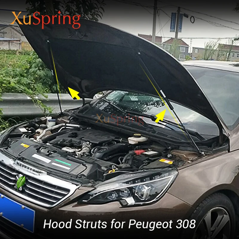 Для Peugeot 308 T9 2013 2019 капот автомобиля Опора капота гидравлический стержень стойки
