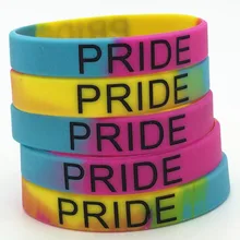 Pansexual LGBT Pride Rainbow silikonowy pasek na rękę bransoletka tanie tanio Chain link bransoletki Unisex Brak CN (pochodzenie) NONE X129