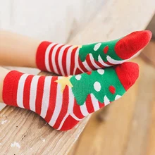 5 пар/набор Для женщин детские носки Повседневное зимние Рождественские Носки с рисунком оленя, хлопковые носки с мультипликационным принтом Утепленная одежда леди носки, подарок на Рождество