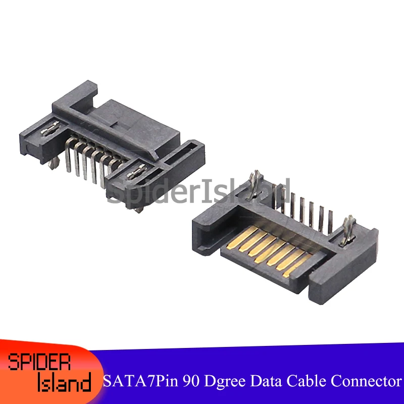 ^Cheap 500pcs / 1000pcs SATA 7Pin Data Cable Connector 7P SATA Male 90 Degree Interface Cable Connector