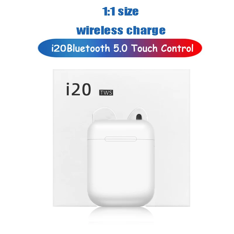 

I20 TWS 1:1 Wireless Bluetooth 5.0 Earphone Sports Earbuds Touch Wireless Charge Same Function with Airp Earbud Headset