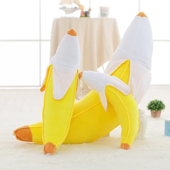 

Candice guo super cute plsuh toy funny banana shape sofa cushion sleeping holding pillow home decoration birthday gift 1pc