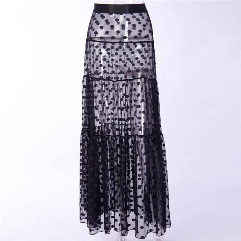 Summer Women Bikini Cover Up Swimsuit Mesh Sheer Transparent Mini Wrap Skirts Tulle Female See Through Sarong Beachwear