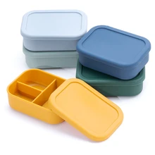 Assiette à dîner en Silicone, récipient alimentaire solide, conteneur de stockage pour céréales, garder la fraîcheur boîte à collation boîte à déjeuner avec couvercle pour enfants 