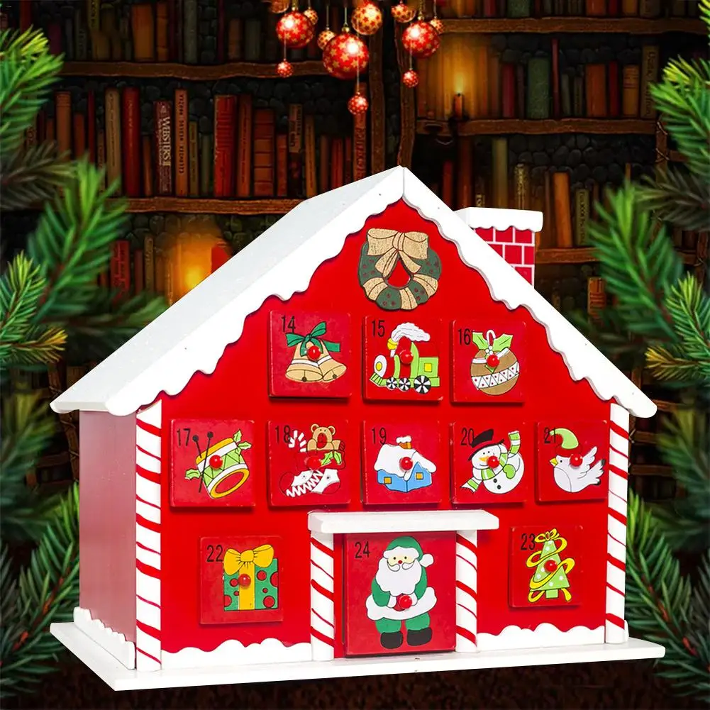 

Wooden Christmas Advent Calendar With Drawers Children's Candy Gift Storage Box Christmas Calendar Christmas Decoration