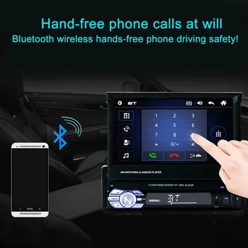 

7 Inch Car MP5 Player FM Radio Stereo Multifunctional Video Easy Install Stretch Bluetooth Audio Card Insert Touch Screen