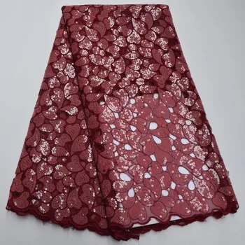 

African Lace Fabric Nigerian Sequins Lace Fabric French Net Fabric High Quality Organza Lace fabric With Embroidery For Dress