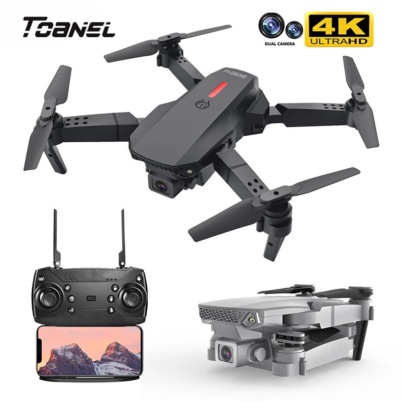 E88 Pro Mini Drone 4k Cámara Dual de HD Visual posicionamiento 1080P WiFi Fpv Drone altura preservación Rc Quadcopter
