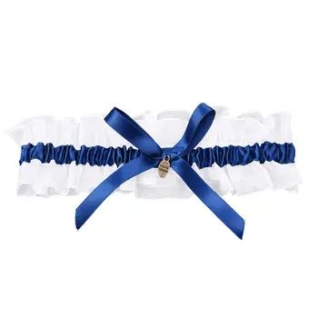 

Bride's Bridal Wedding Garters Satin Bowknot Flowers Royalblue