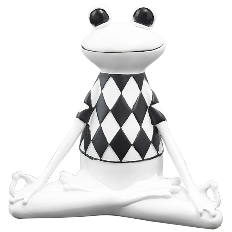 Смола йога фигурка лягушки молятся стиль скульптура лягушки модель орнамент домашний декор Йога статуя лягушки настольные украшения Декор Стола