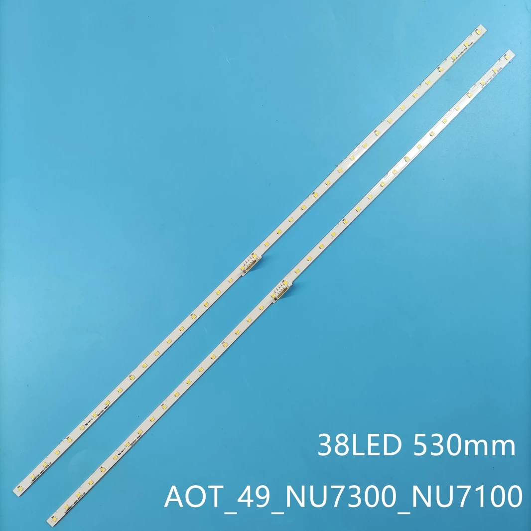 Para Sam sung 49 "TV UE49NU7300 UE49NU7140 UE49NU7100 UE49NU7140U UE49NU7100U AOT_49_NU7300_NU7100_2X38_LED tira Backlight|Luzes LED p/ bar| -