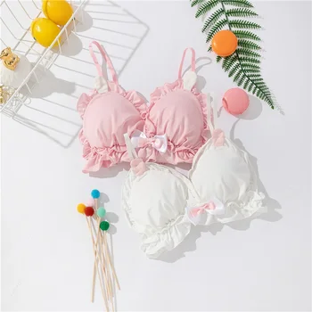 

Japanese Style Sweet Women Kawaii Bra set Underwear Bow Underpants Cute Ear Bra 2PCS Women's Clothes Femininos AFC553