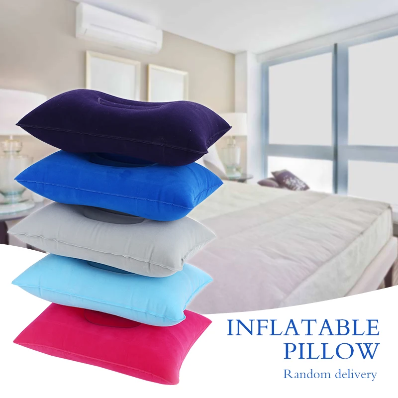 Pillow Inflatable Beach Pillows Air Cushion PVC Flocking Sleep Hotel