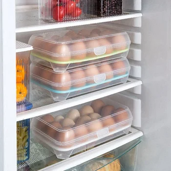 

Egg Storage Box Organizer Refrigerator Storing Egg 15 Eggs Organizer Container Storage Box Egg Racks And Shelf Kitchen Tools