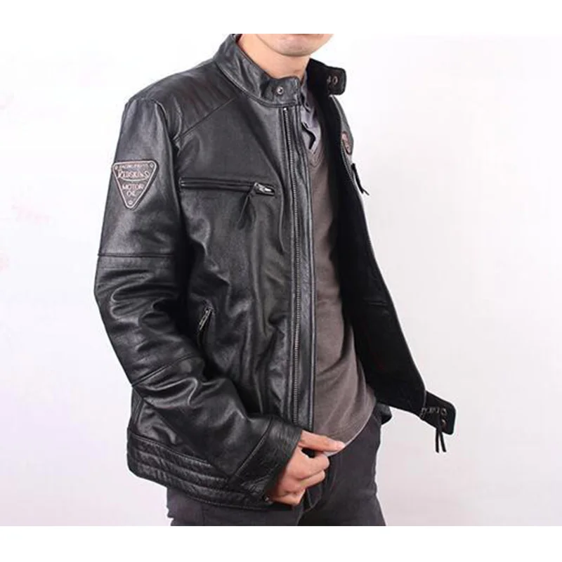 Мужская Натуральная зимняя кожаная куртка из натуральной кожи для мужчин, мотоциклетная летная куртка-бомбер, мужская куртка-Авиатор