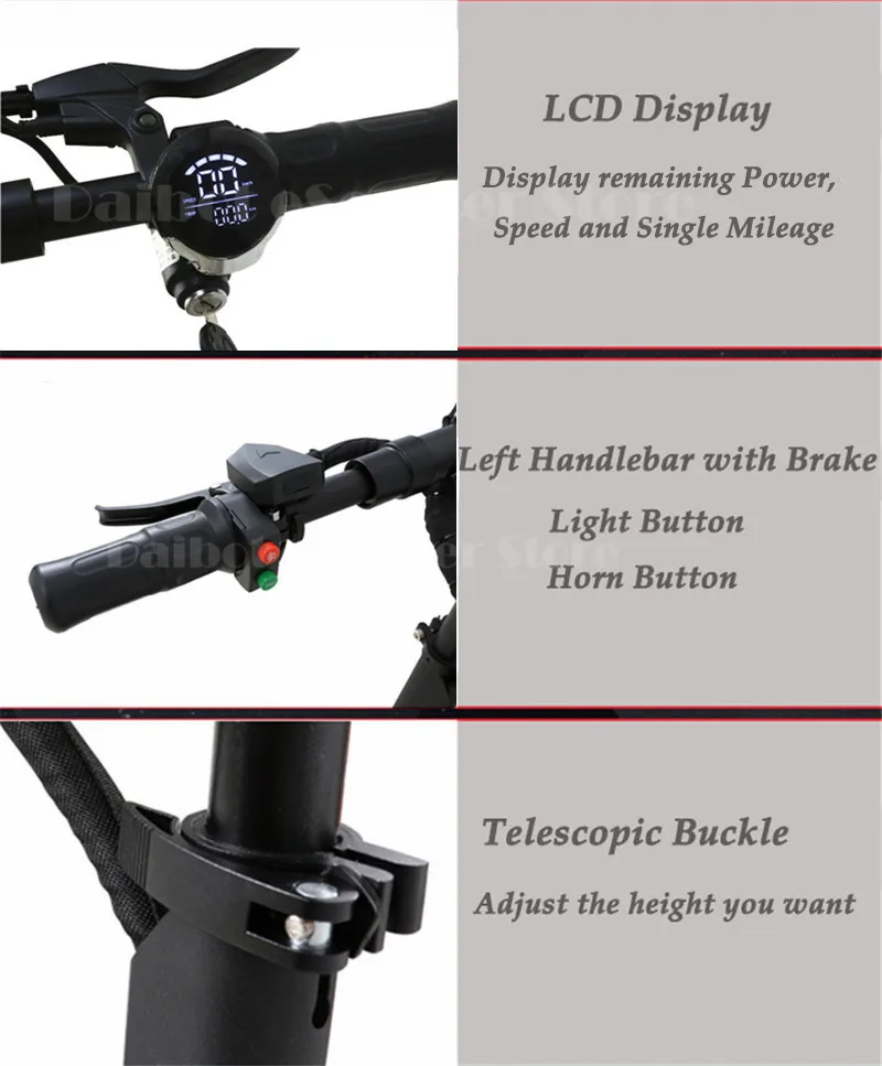 Powerful Electric Scooter 1000W 48V UBGO Foldable for adults 52V Folding Kick Scooter with seat Two Wheel Electric Scooters