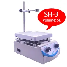 Laboratorium w nowym stylu SH-3 płyta grzejna mieszadło magnetyczne 5000ml objętość z podwójnym sterowaniem i 1 Cal mieszadło 110V / 220V