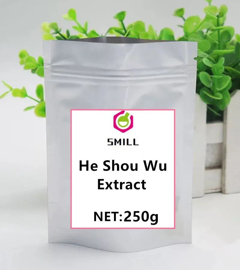 250g Polygonum multiflorum Fo-ti экстракт порошка Праздничные наклейки Топ Набор аксессуаров для волос резинки для роста задержка старения клип - Цвет: 250g