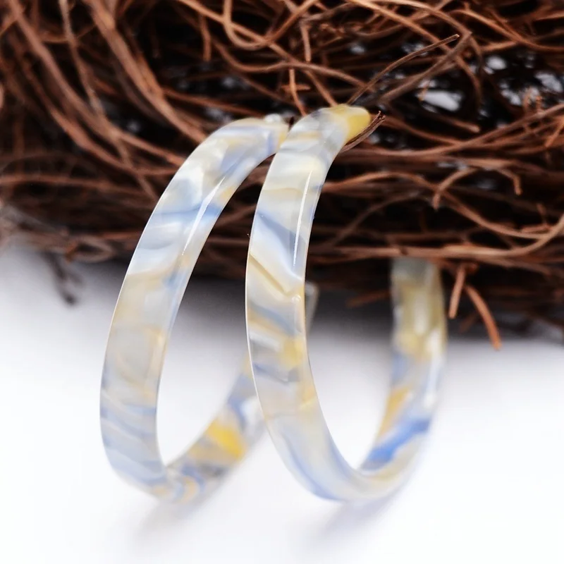 Корейские акриловые серьги-кольца для женщин, винтажные массивные полимерные кольца с леопардовым принтом, большие серьги из сплава, модные ювелирные изделия - Окраска металла: 5