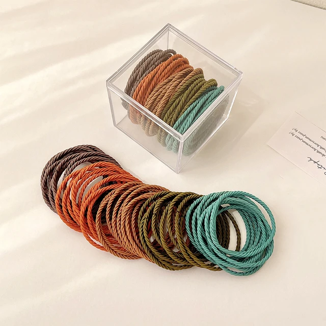 10/50/100 Pcs/Set Women Girls Colors Soft Scrunchies Elastic Hair Band Lady Lovely Solid Rubber Bands Female Hair Accessories Mix-4-50 Pcs