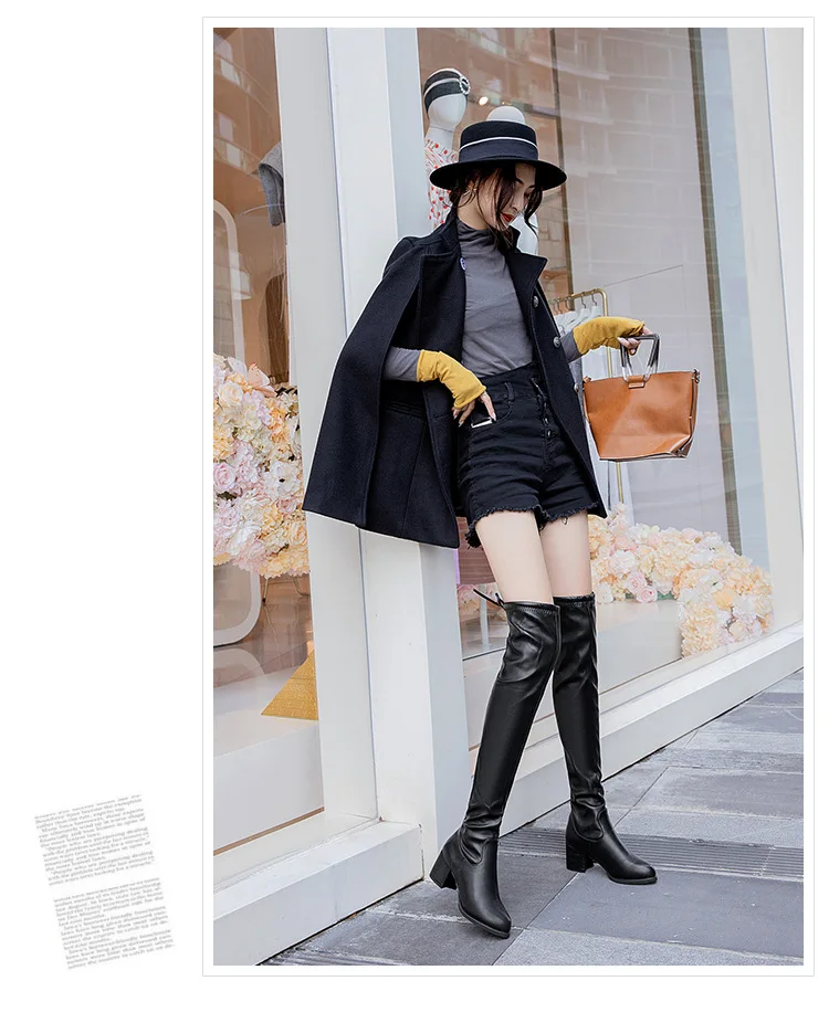 Winter Over The Knee Boots Women Stretch Fabric Thigh High Sexy Woman Shoes