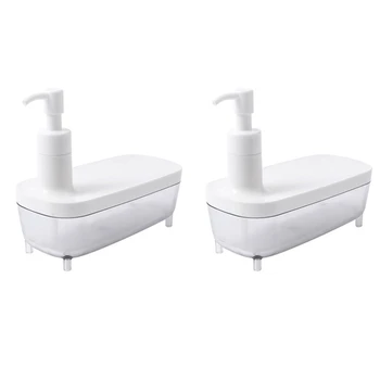 

2 Pieces Ship Type Translucent Pressing Soap Dispenser Storage Rack Multifunctional Bathroom Pendant Lotion Bottle 300Ml