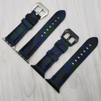 

Soft Silicone Replacement Sport Band for 38/40mm Apple Watch Series 1 2 3 4 5 42/44mm Wrist Bracelet Strap for iWatch Camouflage