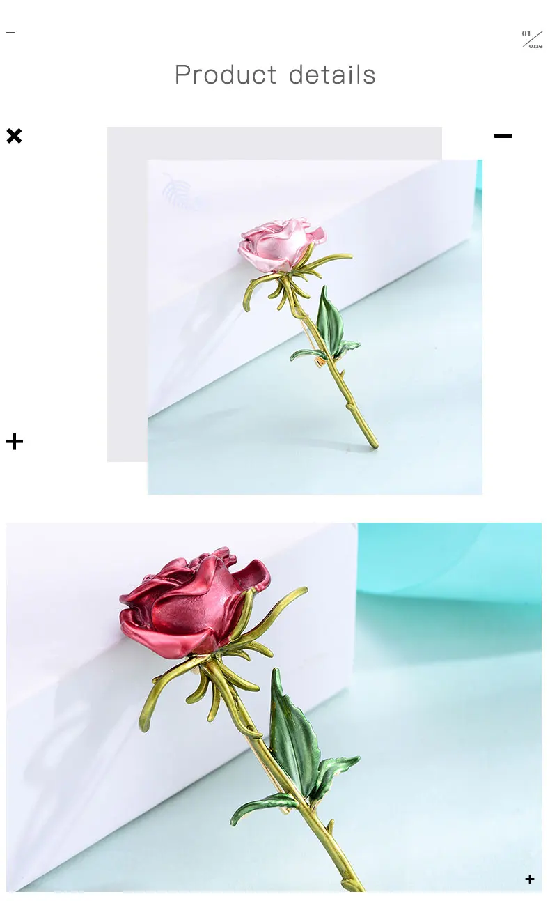 Сладкий красный розовый броши в форме цветка розы для женщин Золотой Цвет Медь Брошь на булавке модная одежда Свадебные украшения Аксессуары mujer