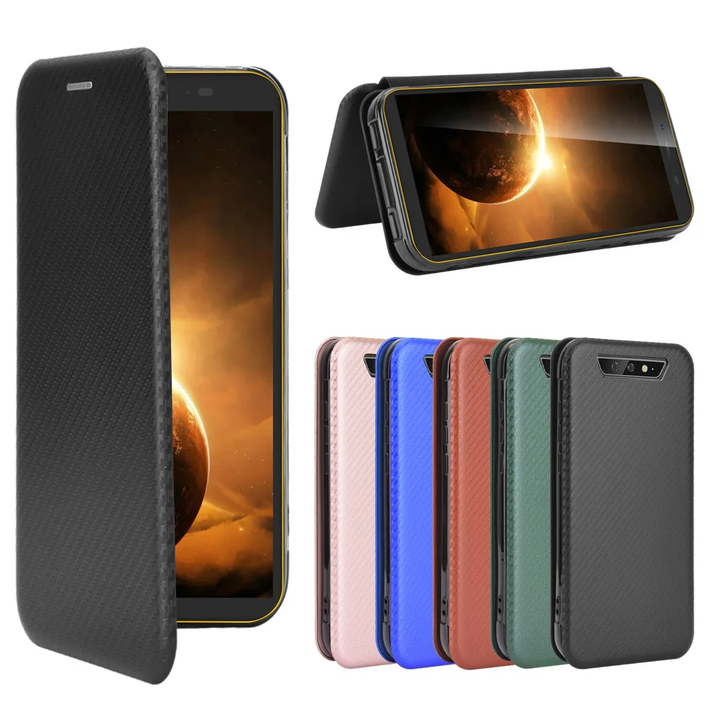 For Blackview BV5500 Pro Case Carbon Fiber Flip Leather Case For Blackview BV 5500 Plus Cover 5.5"