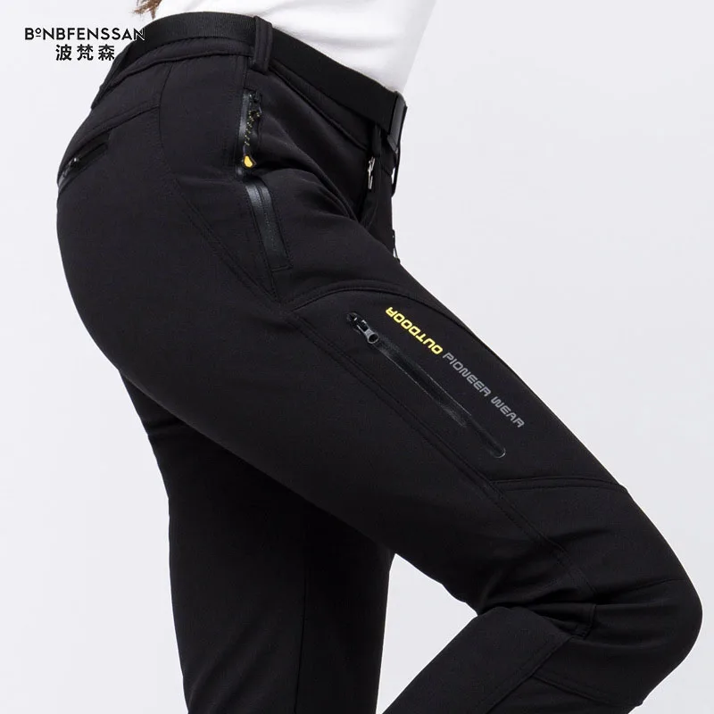 2020 New women winter Hiking Pants Fleece Thicken Outdoor Trousers Waterproof Windproof Thermal for Camping Ski Climbing