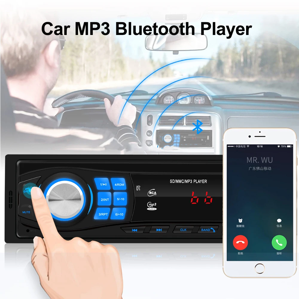 Новинка, 12 В, GM, Bluetooth, Автомобильный MP3 стерео плеер, 1 DIN, приемник, поддержка TF карты, U диск, AUX, FM радио, светодиодный экран, отображение времени