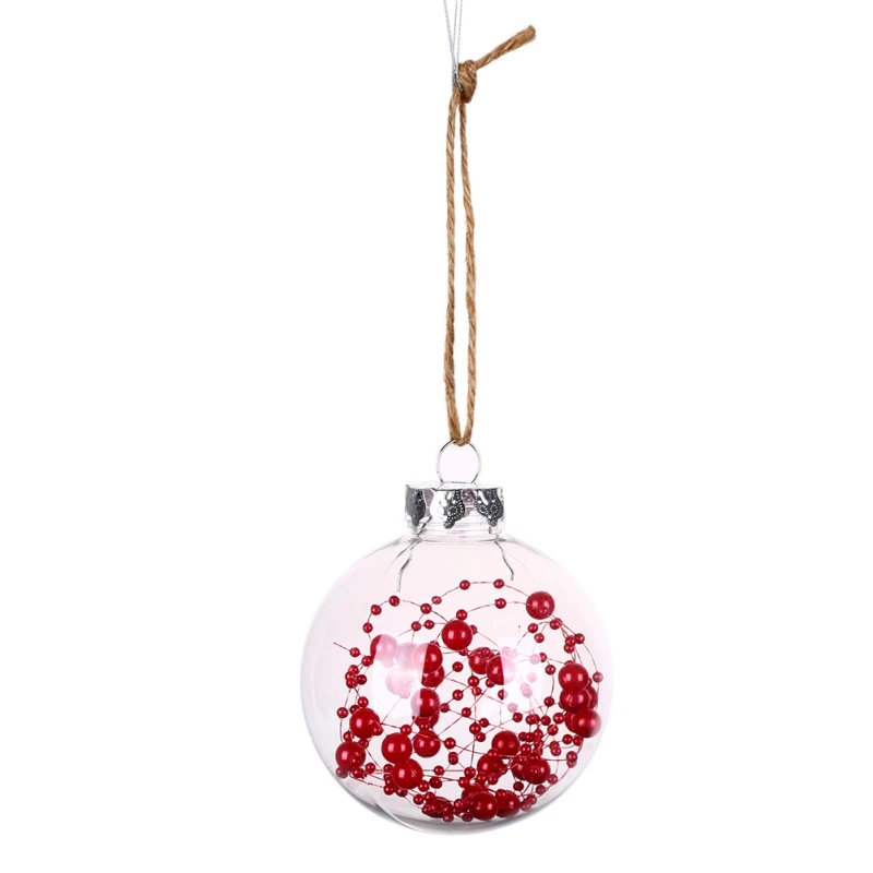 8 см Декоративный Рождественский шар прозрачный шар для окно торгового центра Праздничные рождественские принадлежности для вечеринки декор Bombki Choinkowe с утолщённой меховой опушкой
