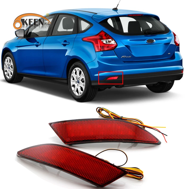 Высококачественный Светодиодный отражатель заднего бампера 2 шт. для Ford Focus 3